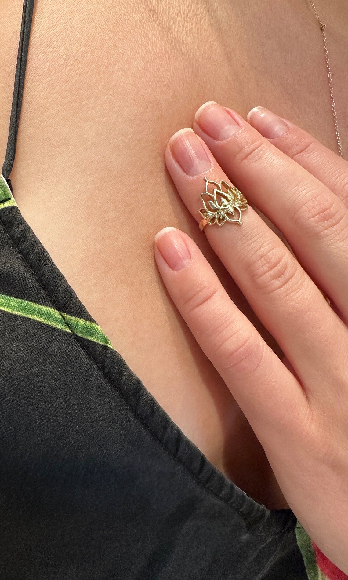 14k Gold Egyptian Lotus Ring